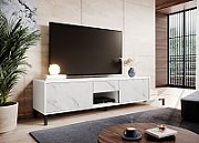 RTV Cabinet MARMO 2D1S1K 195x40x47.5 cm white matt/marble white_3