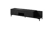 RTV cabinet MARMO 2D1S1K 195x40x47.5 cm black matt/marble black_1