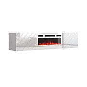 RTV LUXE cabinet 182.6x34.5x37.5 white/gloss white + white mantelpiece_1