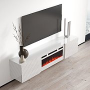 RTV LUXE cabinet 182.6x34.5x37.5 white/gloss white + white mantelpiece_3
