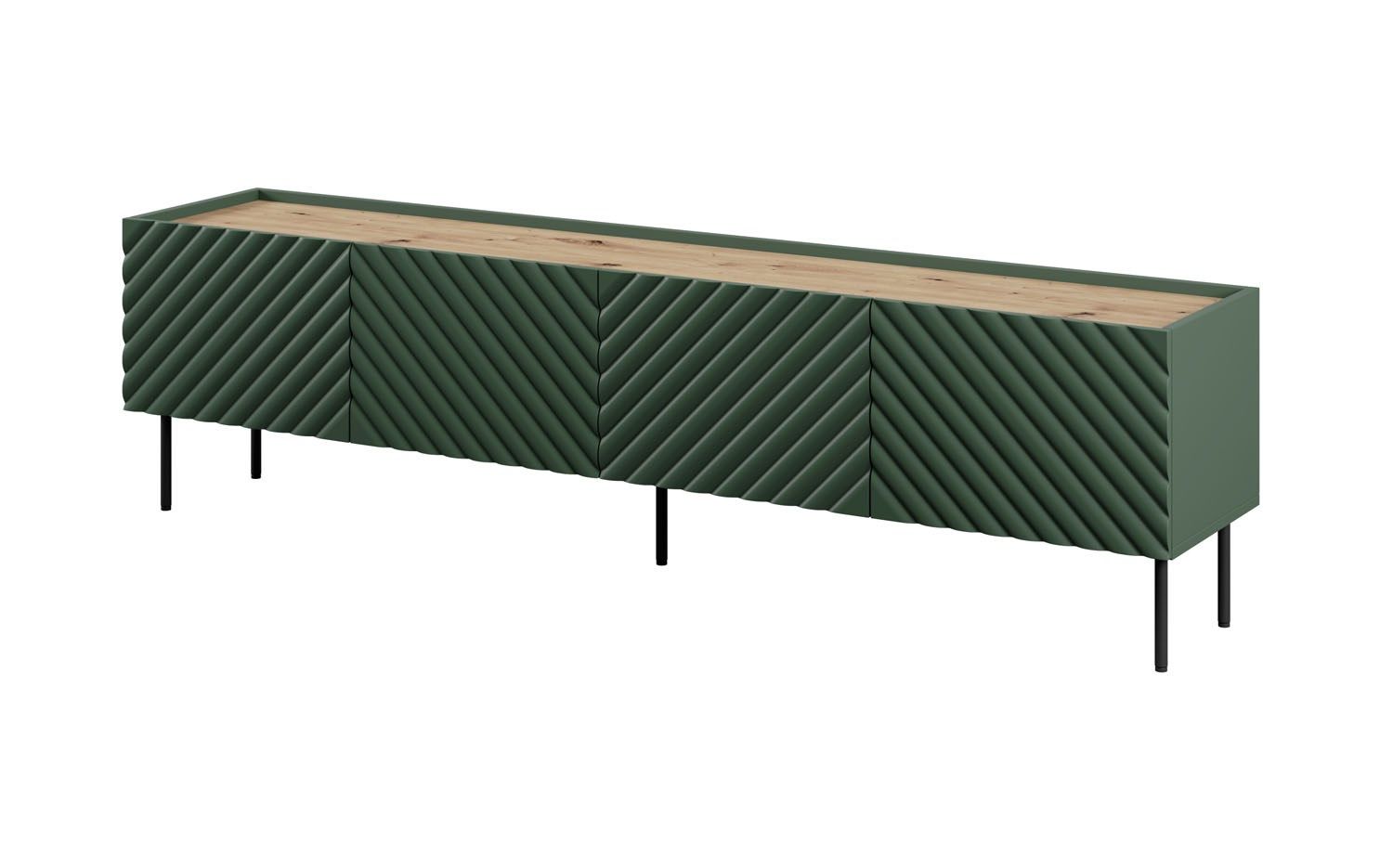 4D RTV cabinet ONDA 200x40xH54.35 green (standing or wall mounted)_1