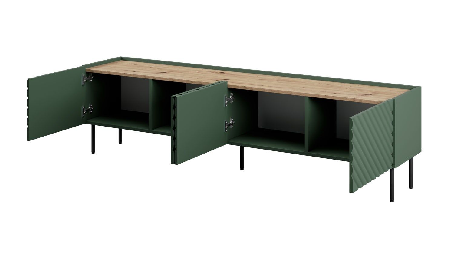 4D RTV cabinet ONDA 200x40xH54.35 green (standing or wall mounted)_2