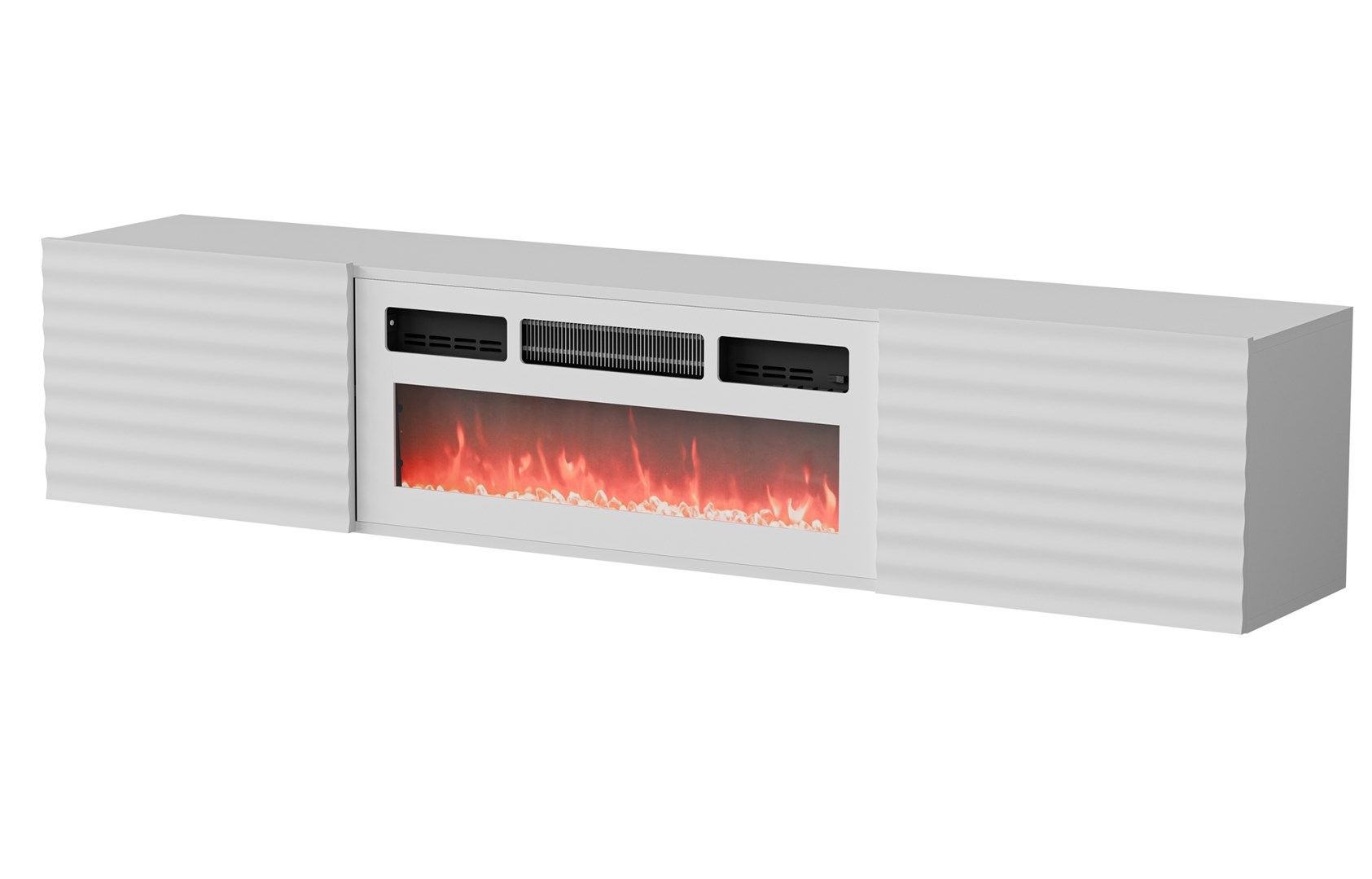 Cama RTV Cabinet TULA 183x35x37 white matt + white mantelpiece_1