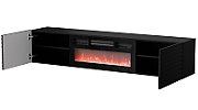 Cama RTV cabinet TULA 183x35x37 black matt + black fireplace_2