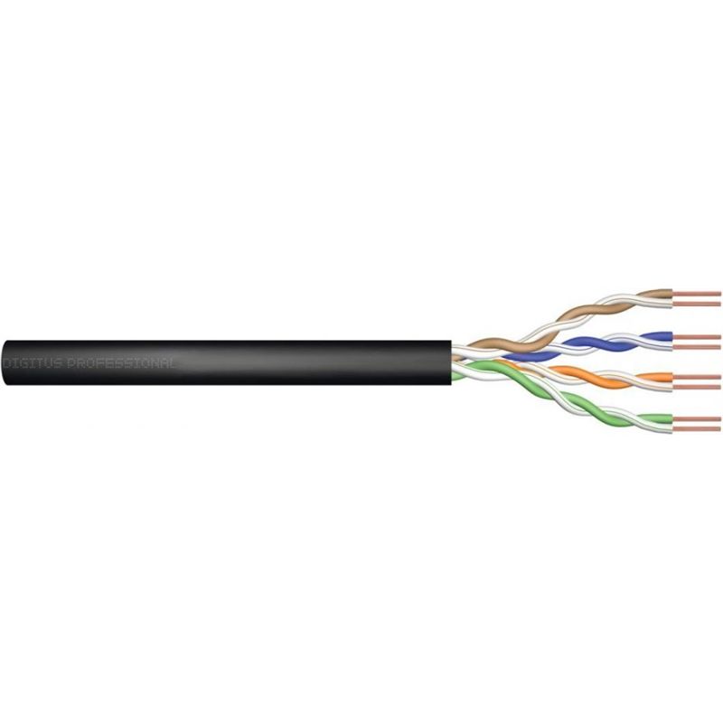 External gel-filled installation cable DIGITUS cat.6  U/UTP  AWG 23/1  PE  305m  black  reel_1