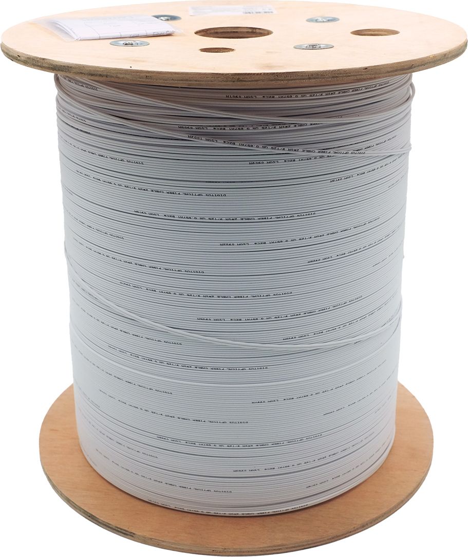 Indoor Fiber Optic Cable FTTH 2 incl. with SC connectors  SM 9/125 OS2 G57A1  B2ca  LSOH  white  1km_1