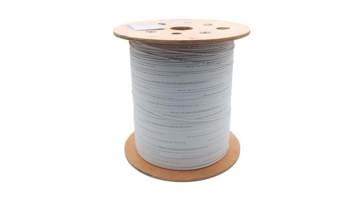 Indoor Fiber Optic Cable FTTH 2 incl. with SC connectors  SM 9/125 OS2 G57A1  B2ca  LSOH  white  1km_2