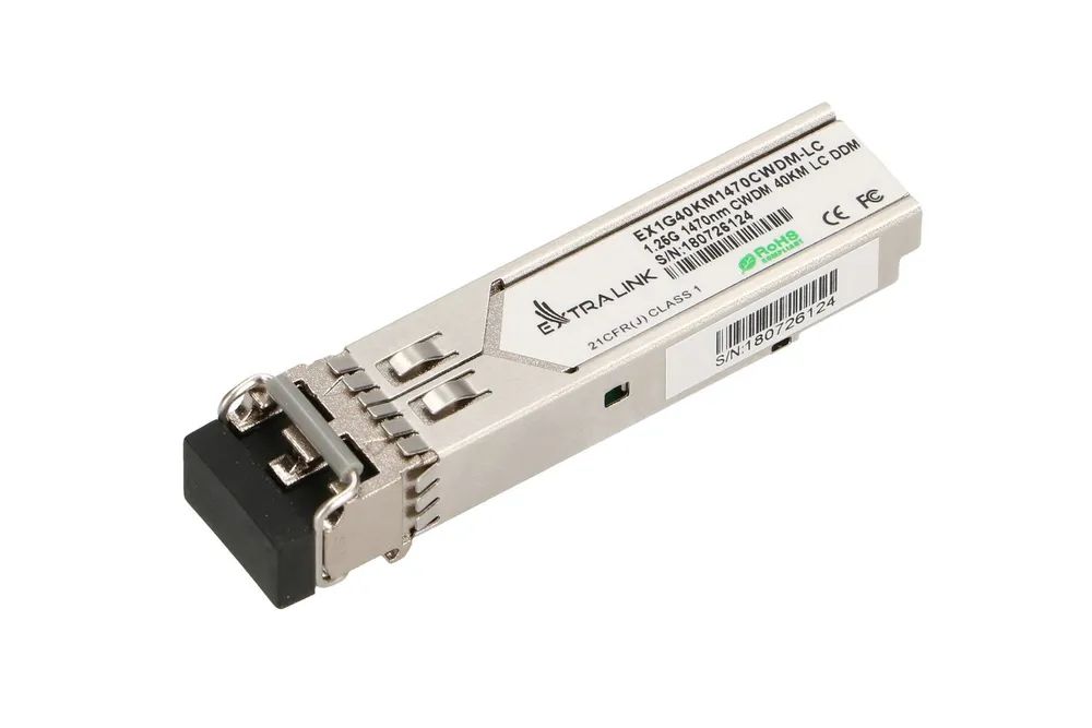 Extralink SFP 1.25G | CWDM SFP Module | 1 25Gbps  1470nm  single mode  40km  LC  DOM_1