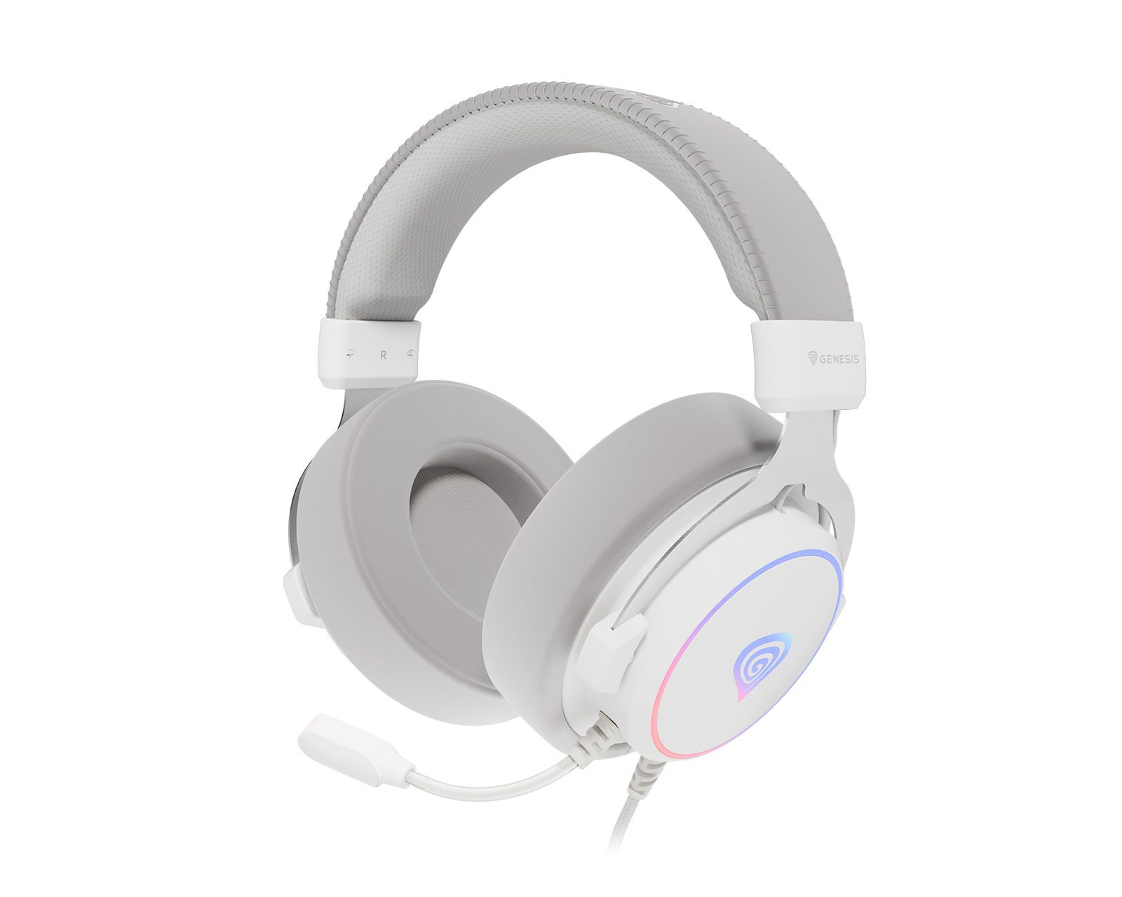 GENESIS NEON 764 RGB OVER-EAR HEADPHONES WITH MICROPHONE BACKLIGHT WHITE USB_1