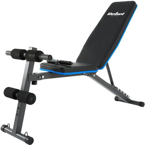 Incline training bench with leg lock and rubber bands   REBEL ACTIVE_1