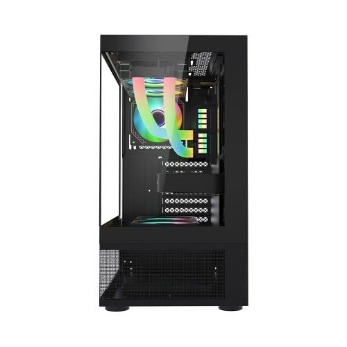 Carcasa 1STPLAYER MI7-A Mid Tower ARGB NEGRU, Tempered Glass, Sloturi Expansiune 7, Drive Bays: 1x3.5