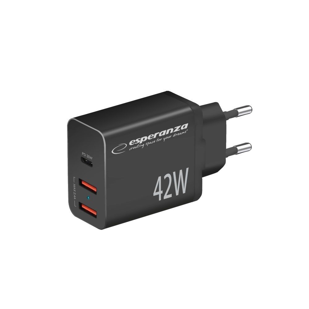 Esperanza EZC106K mains charger 42W Black_1