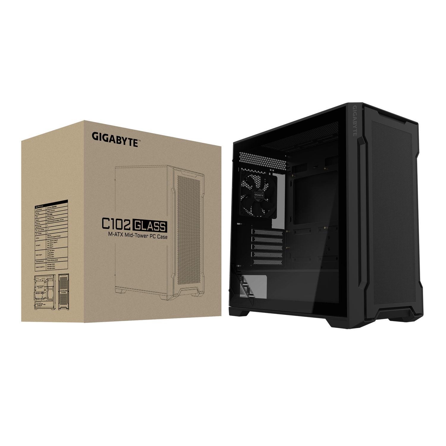 CASE MIDITOWER ATX W/O PSU/GB-C102G BLACK GIGABYTE_8