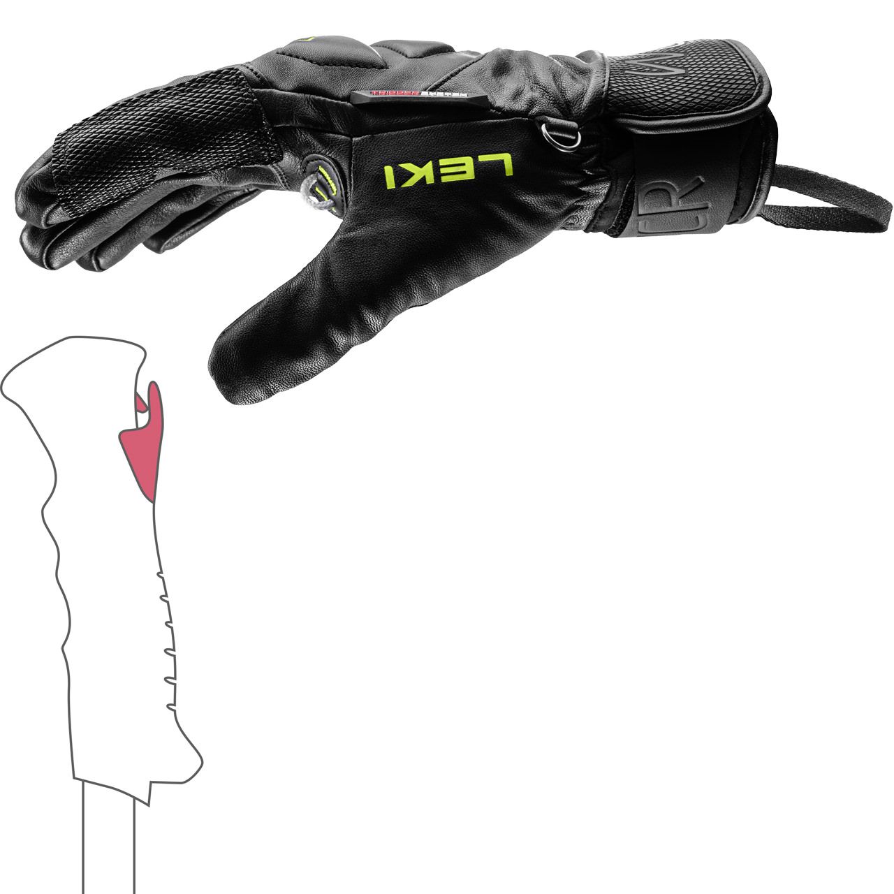 LEKI RĘKAWICE WCR C-Tech 3D Jr. black-lemon 7.0_3