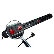 Maclean power strip  10 outlet extension cord  2 switches  protection and overload indication  3680W  MCE10_5