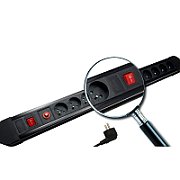 Maclean power strip  10 outlet extension cord  2 switches  protection and overload indication  3680W  MCE10_7