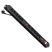 Maclean power strip  10 outlet extension cord  2 switches  protection and overload indication  3680W  MCE10_8