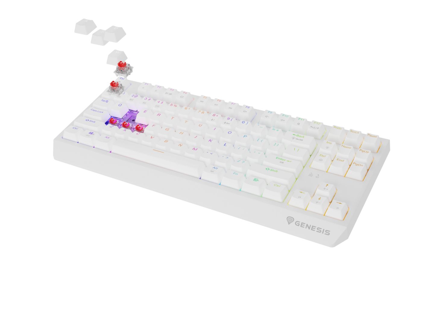 THOR 230 | Mechanical Gaming Keyboard | Wireless | US | White | 2.4 GHz  Bluetooth  USB | Outemu Red_2