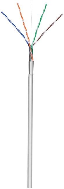 CAT5e FTP network cable, shielded, CCA, gray, reel 305m
- CCA conductor 4x2xAWG 24/1 (0.51mm)
Packaging: roll 305m