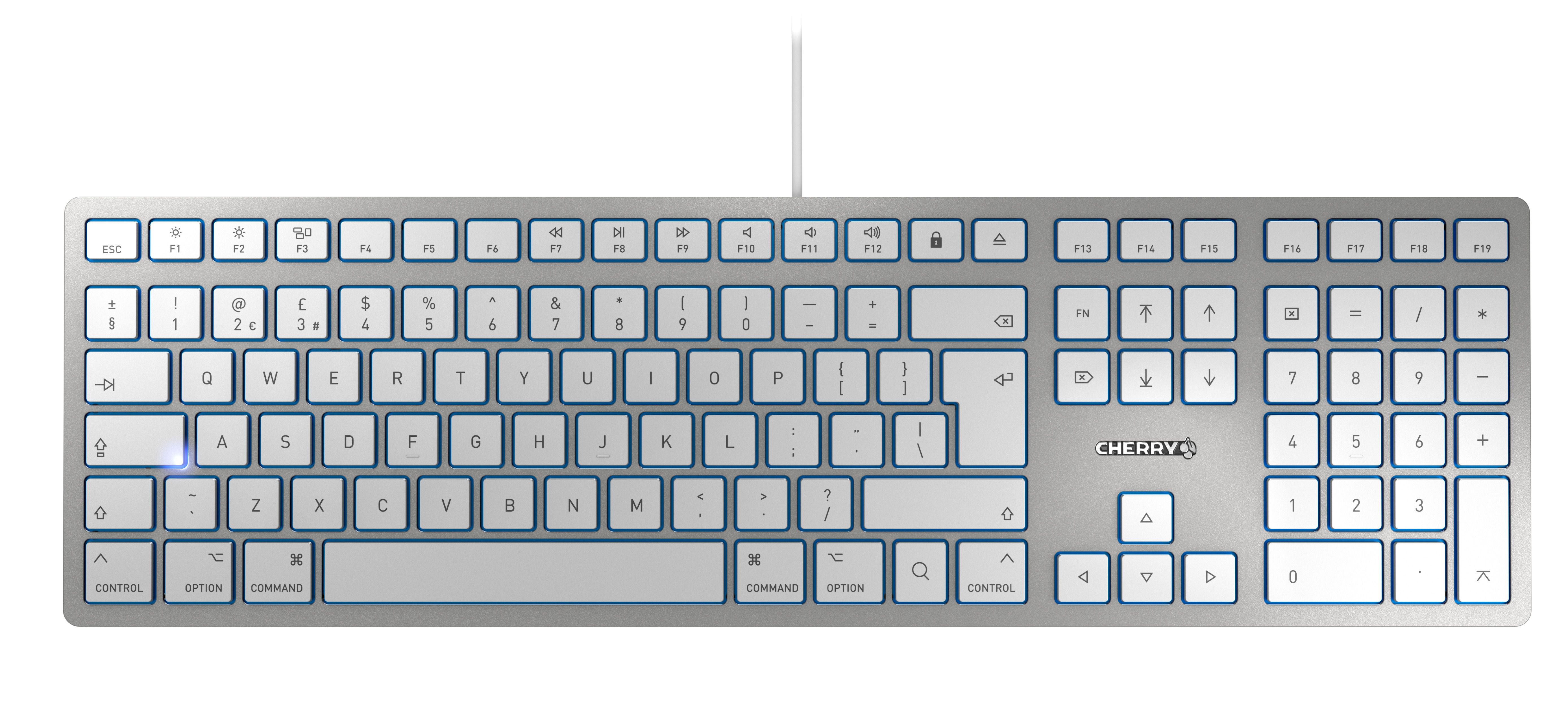 CHERRY KC 6000 SLIM SILVER/CORDED KEYBOARD F/ MAC_1