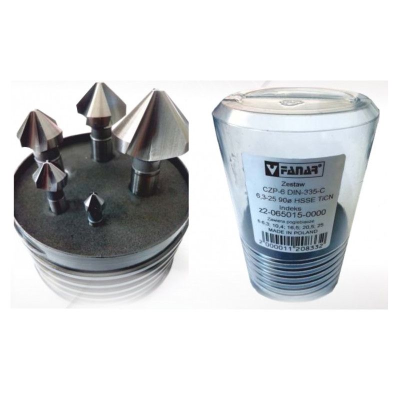 COUNTERSINK SET CZP-6 DIN-335-C 6.3-25 90* HSSE TICN_5