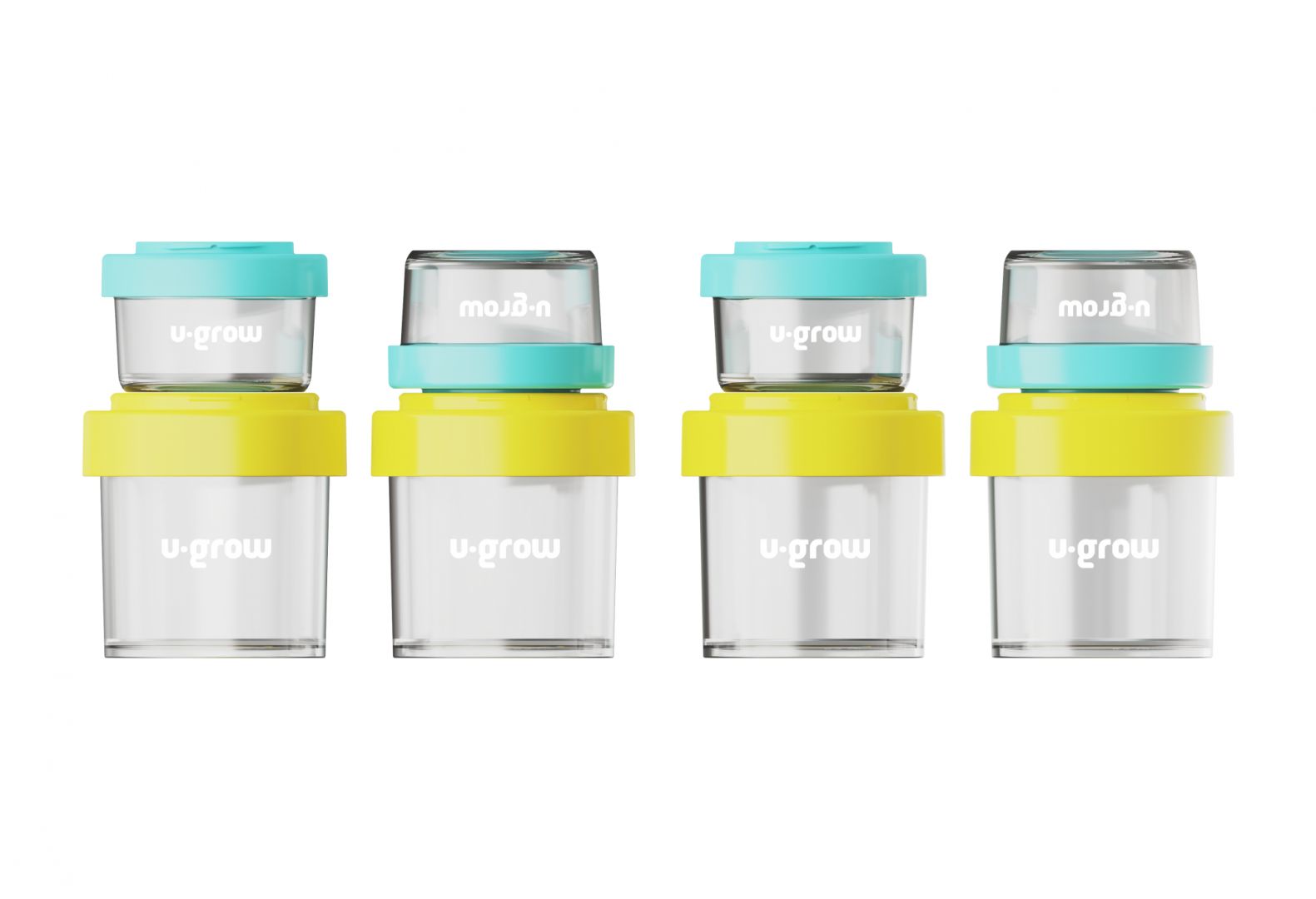 Set 8 recipiente cu capac pentru stocare hrana copii , 4*80ml + 4*220ml, U-Grow_2