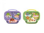 Farfurie compartimentata cu capac si lingurita si furculita, galbena, U-Grow_3