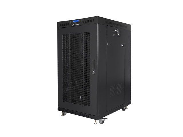 FLOOR-STANDING RACK CABINET 19  22U 800X1000 BLACK PERFORATED LCD DOOR LANBERG (FLAT PACK) V2_1