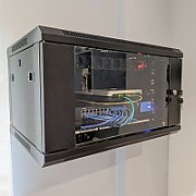 Wall-mounted network cabinet 19  6U rack 600x550  door pane  gray  split  folded  60kg_2