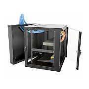 Wall-mounted network cabinet 19  6U rack 600x550  door pane  gray  split  folded  60kg_3