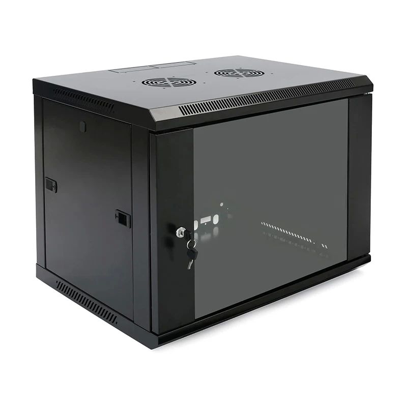 Wall-mounted network cabinet 19  6U rack 600x550  door pane  gray  split  folded  60kg_6