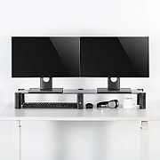 Dual Monitor Stand - Double Maclean  max. 20kg  tempered glass  (1029x285x127mm)  MC-936_5