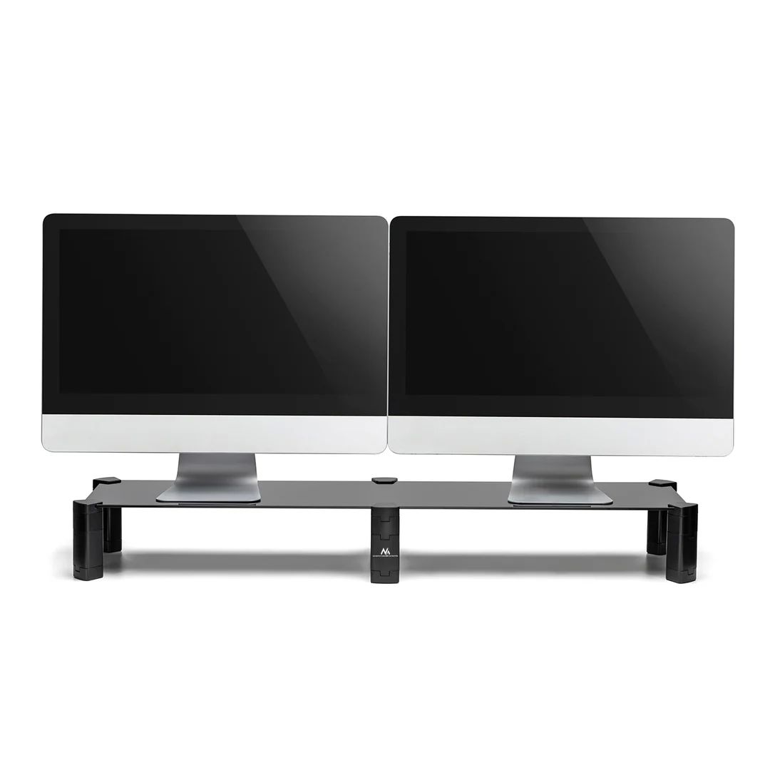 Dual Monitor Stand - Double Maclean  max. 20kg  tempered glass  (1029x285x127mm)  MC-936_7