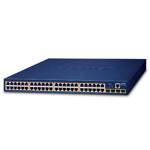 PLANET GS-4210-48P4S network switch Managed L2/L4 Gigabit Ethernet (10/100/1000) Power over Ethernet (PoE) 1U Blue_1