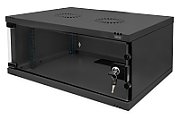 Wall-mounted network cabinet 19  4U  SOHO 241 x 540 x 400 mm  door glass  black  unfolded  60kg_1