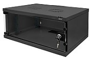 Wall-mounted network cabinet 19  4U  SOHO 241 x 540 x 400 mm  door glass  black  unfolded  60kg_3