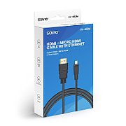 Savio CL-40/M HDMI (M) - micro HDMI (M) cable with Ethernet  2m  Black_3