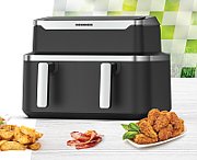 Friteuza dubla cu aer cald Heinner HAF-DDB9BK26, putere: 2600W, capacitate: 9L, control digital individual, temperatura: 80-220 grade C, timer 60 min, 10 programe presetate, auto-oprire, negru_6