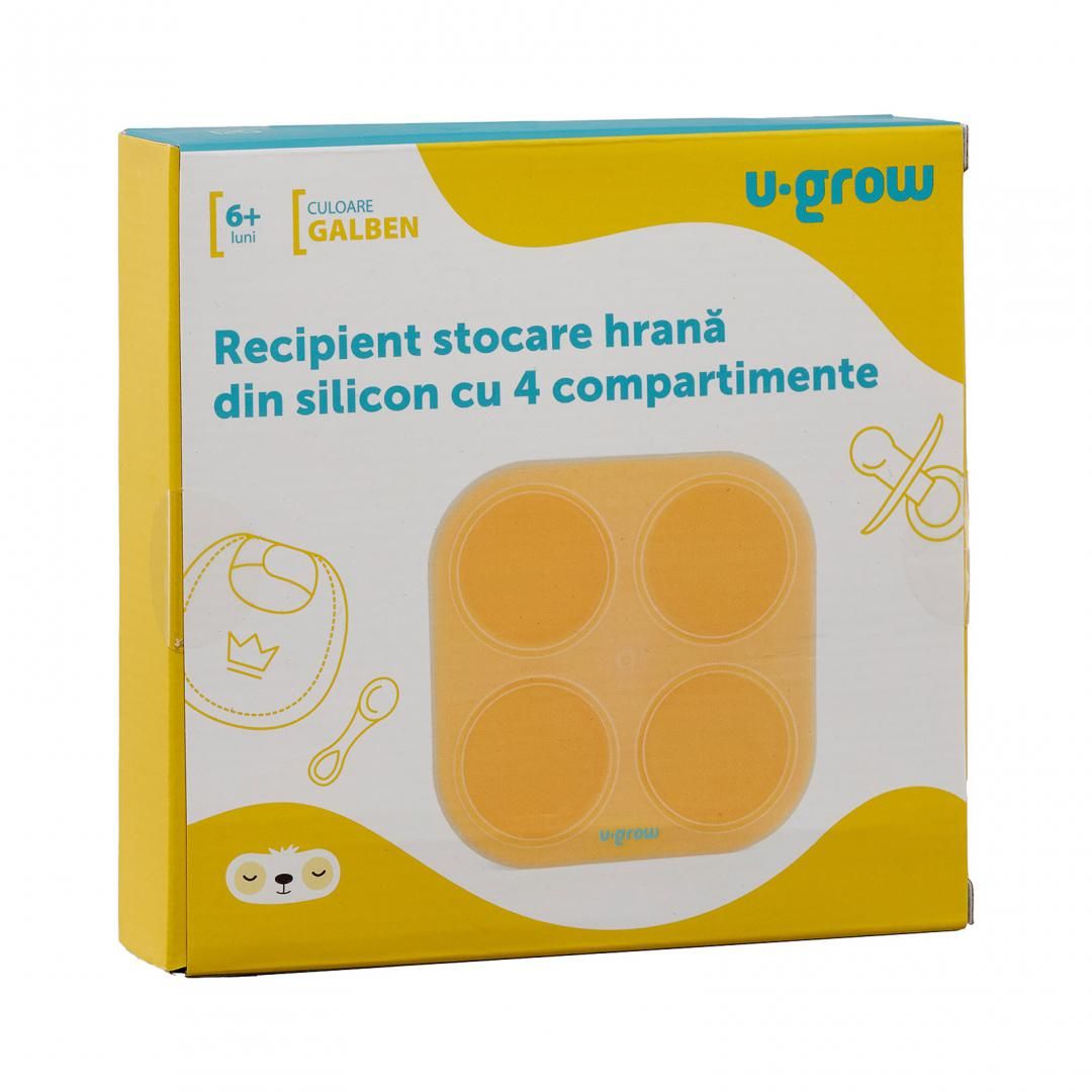 Recipient colapsibil din silicon stocare hrana 4 compartimente, 240 ml, U-Grow_6