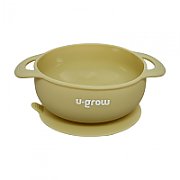 Set diversificare 3 piese silicon : bol , farfurie si cana cu cioc, olive, U-Grow_3