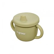 Set diversificare 3 piese silicon : bol , farfurie si cana cu cioc, olive, U-Grow_4