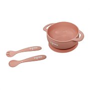 Set bol si lingurita silicon, roz, U-Grow_2