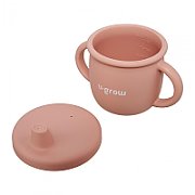 Set diversificare 3 piese silicon : bol , farfurie si cana cu cioc, roz, U-Grow_6