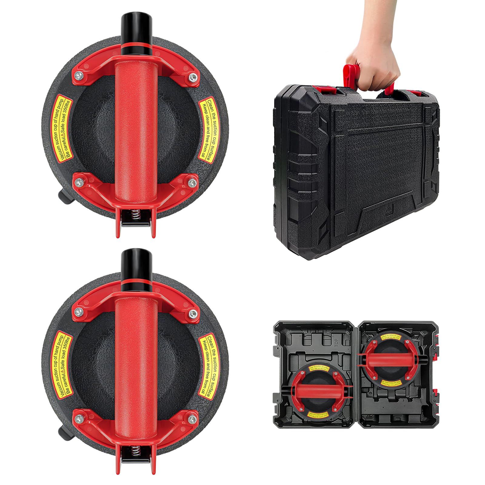 Vacuum suction cup with pump  for tiles and glass  160 kg  in case_6