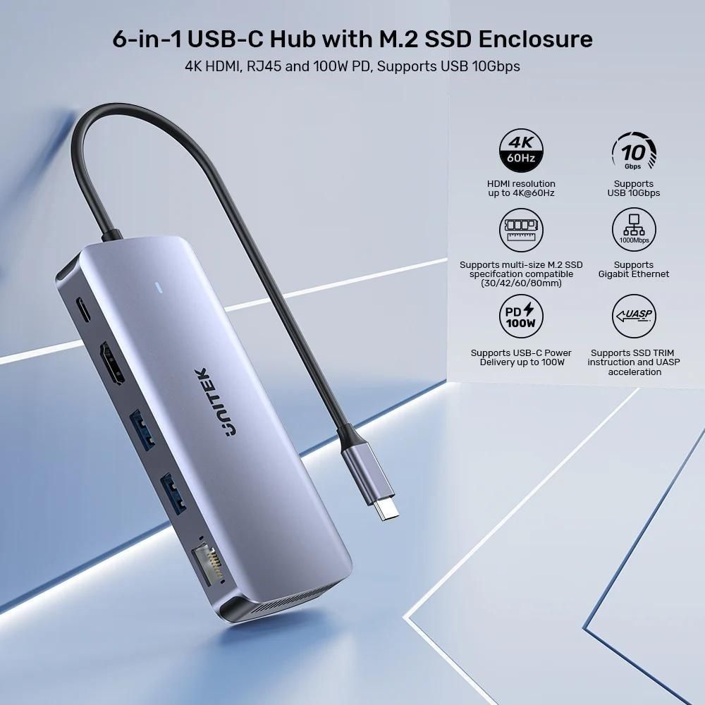 UNITEK ACTIVE HUB 6-IN-1 USB-C  M.2 SSD ENCLOSURE_6