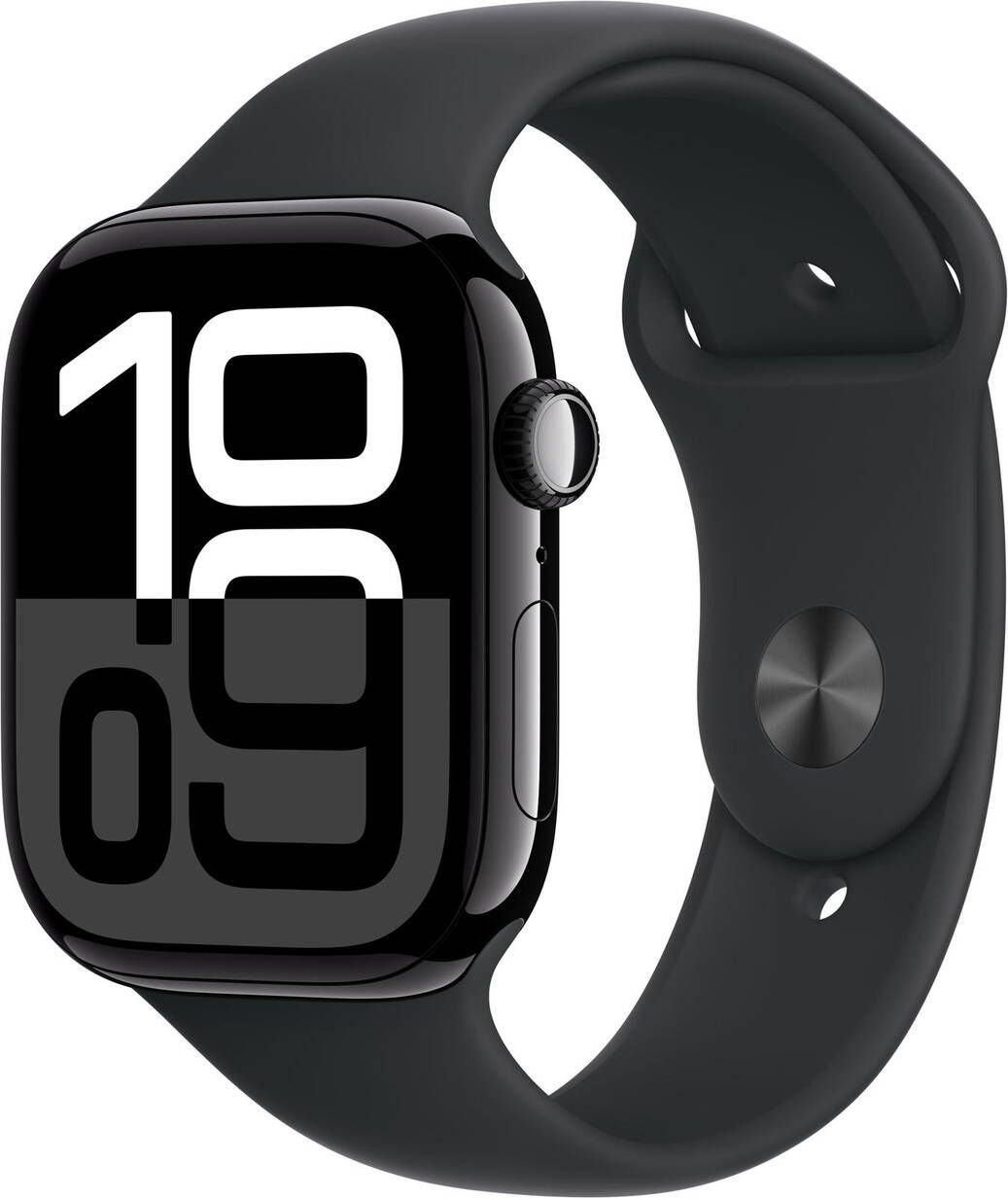 Apple Watch Series 10 jet black aluminium  46mm 4G black sport band Size S/M_1