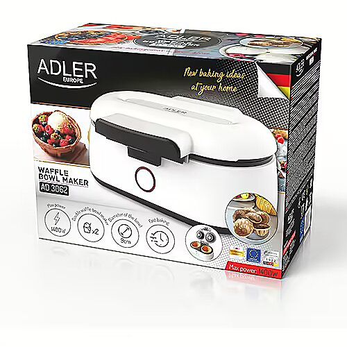 Adler | AD 3062 | Waffle Bowl Maker | 1000 W | Number of pastry 2 | Bowl | White_1