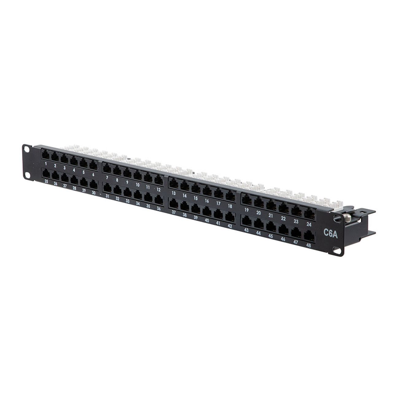 PATCH PANEL 48 PORT 1U 19  CAT6A FTP SHIELDED BLACK LANBERG_1