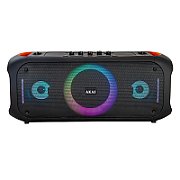 Boxa portabila Akai cu microfon fara fir si telecomanda, bluetooth 5.3 putere 80W, puterea de emisie a canalului BT 2 dbm, baterie 7,4 V, 6000 mAh, tip baterie Litiu-ion, radio FM 87.5-108MHz, frecventa microfonului 2402-2480 MHz, cu intrare AUX, slot USB si card TF, formate audio acceptate MP3_1