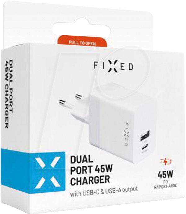 Fixed Mini USB-C/USB Travel Charger 45W | FIXC45M-CU-WH_1
